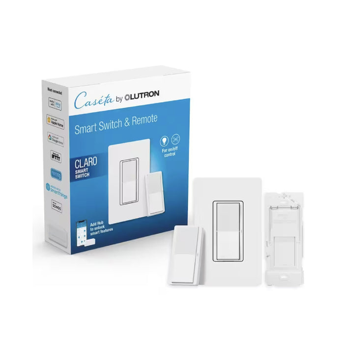 Lutron DVRF-PKG1S Claro Smart Switch 3-Way Kit w/ Pico Paddle Remote