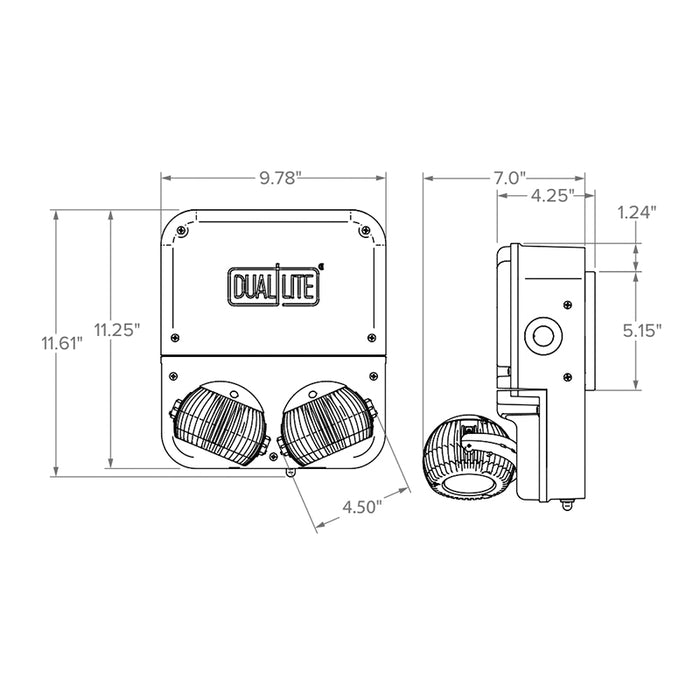 Dual-Lite DYNHL12I-4X Dynamo 32W High Lumen LED Emergency Light, Spectron Self-Diagnostics, NEMA 4X/IP66 Rated