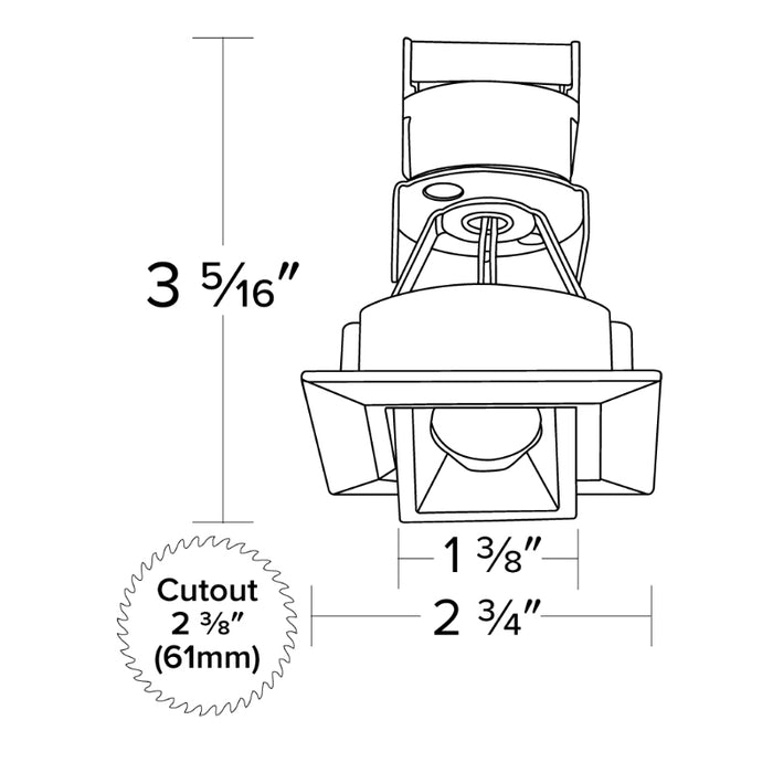 Elco E1L22 Oak 1" Square Recessed Pull Down