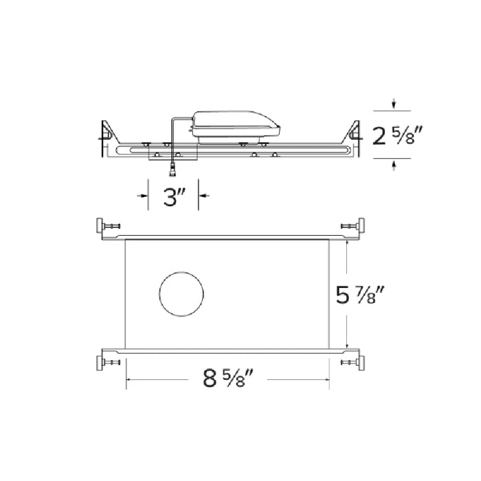 Elco E2KCL10IC 2" Canless Koto IC New Construction Frame, 120V
