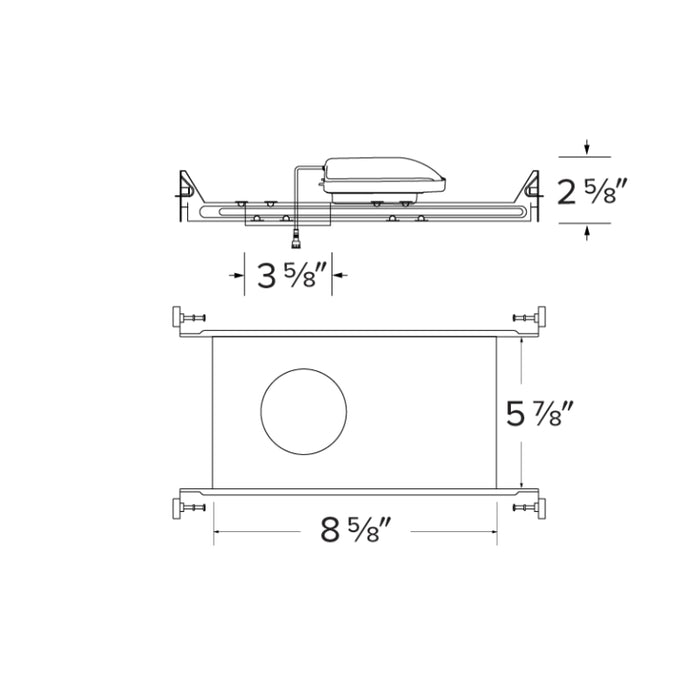 Elco E3KCL10IC 3" Canless Koto IC New Construction Frame, 120V