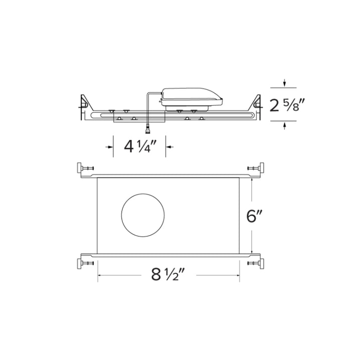 Elco E4KCL10IC 4" Canless Koto IC New Construction Frame, 120V