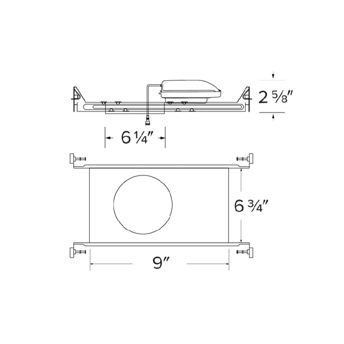 Elco E6KCL10IC 6" Canless Koto IC New Construction Frame, 120V