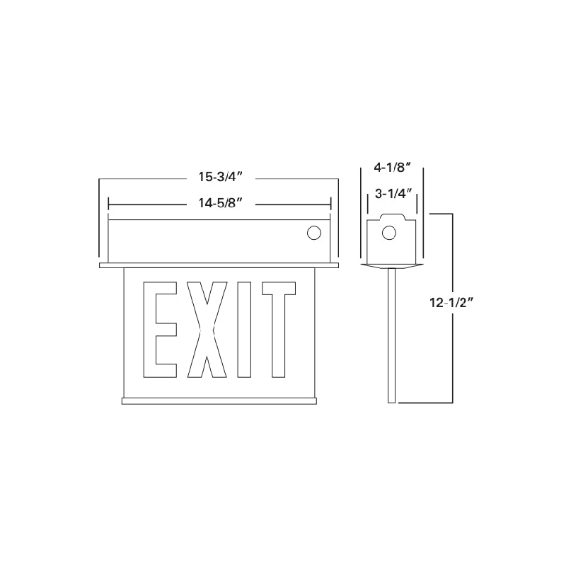 Sure-Lites ECHX Chicago Edge-Lit LED Exit Sign Housing, Recessed Mount