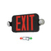 Lithonia Contractor Select ECRG LED Emergency Light/Exit Combo, Red/Green Selectable, Round Lamp Heads - Black