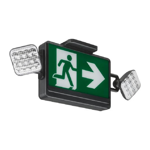 Lithonia ECRM LED Running Man Emergency Light/Exit Combo, Self-diagnostics - Black