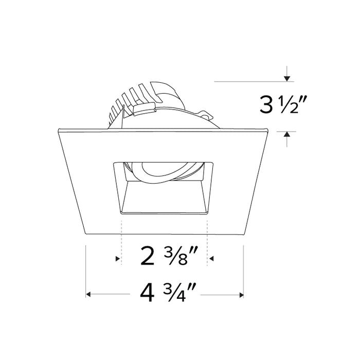 Elco EKCL4759 Pex 4" Square Adjustable Reflector for Canless Koto Module
