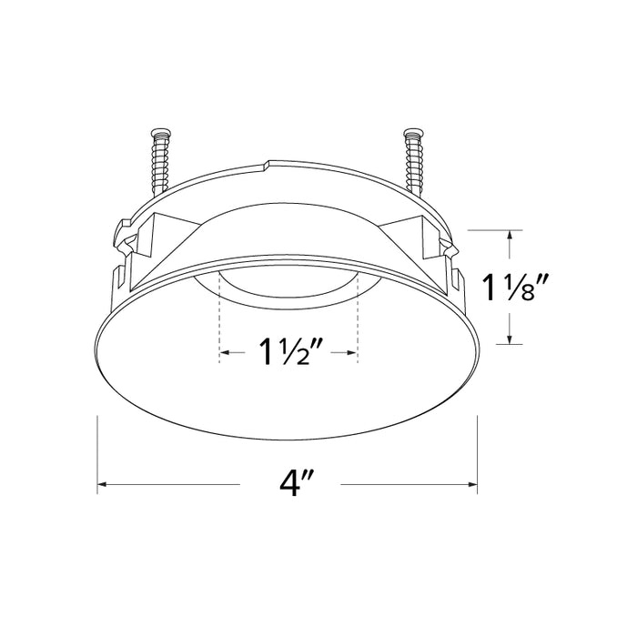 Elco ELK408 4" Round Trimless Smooth Reflector Trim