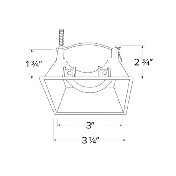 Elco ELK459 4" Square Adjustable Trimless Smooth Reflector Trim