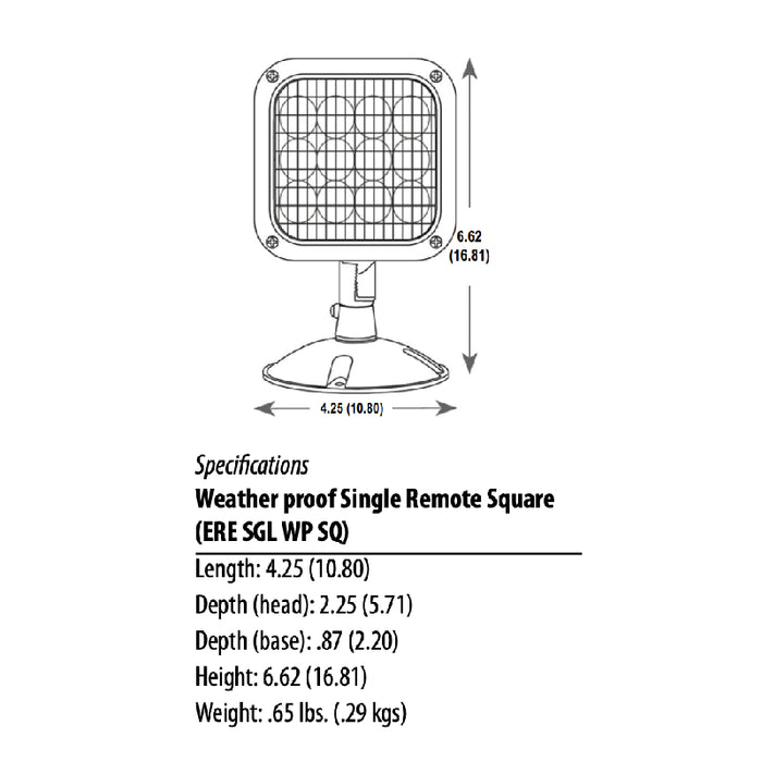 Lithonia ERE LED Squarae Emergency Remote Light Head, Single, Weather Proof
