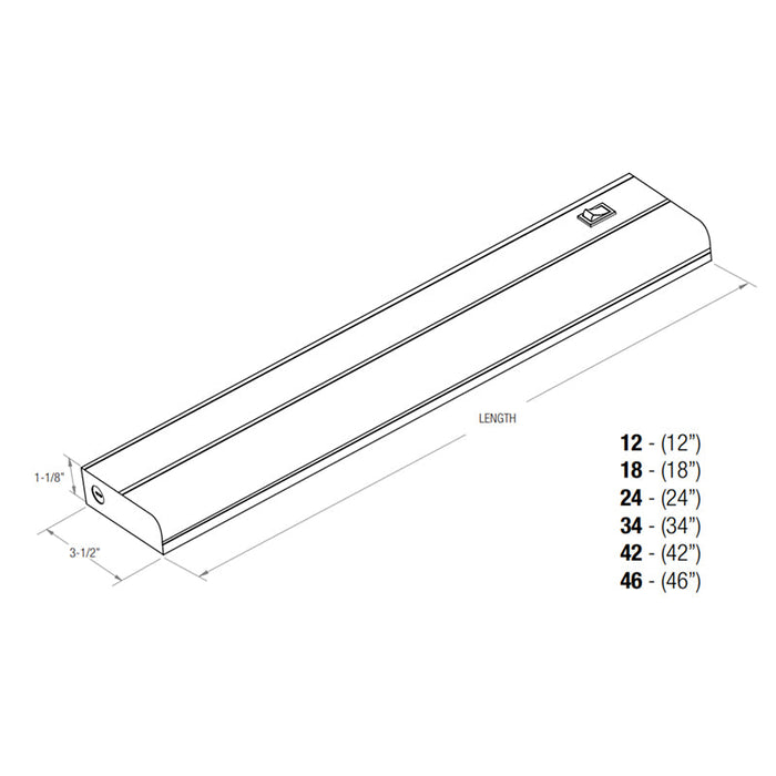Elite EU-LED-12-CCT 12" LED Cabinet Polycarbonate Lens with UV Radiation Protection 0-10 Dimming, Multi-CCT, 120-277V