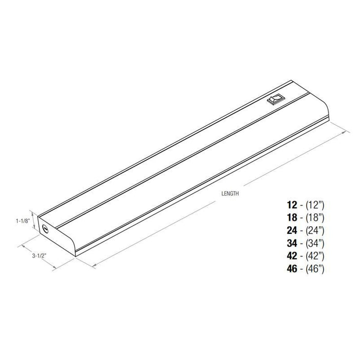 Elite EU-LED-42-CCT 42" LED Cabinet Polycarbonate Lens with UV Radiation Protection 0-10 Dimming, Multi-CCT, 120-277V