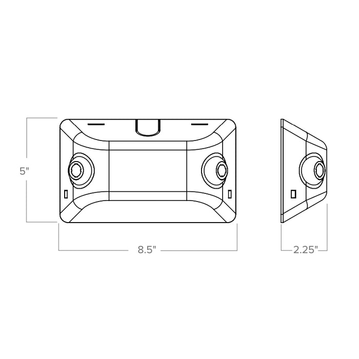 Dual-Lite EV4DB Architectural LED Emergency Light with Remote Capacity, No Self-Diagnostics, Black Finish