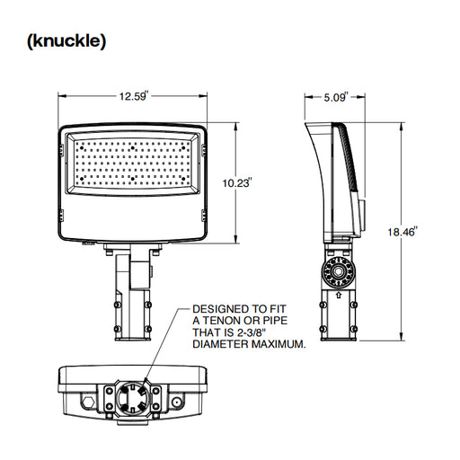 Evolve EFP1120WLSCS 80W/100W/120W LED Flood Light, 3000K/4000K/5000K Selectable, up to 16488 Lumens, 120-347V