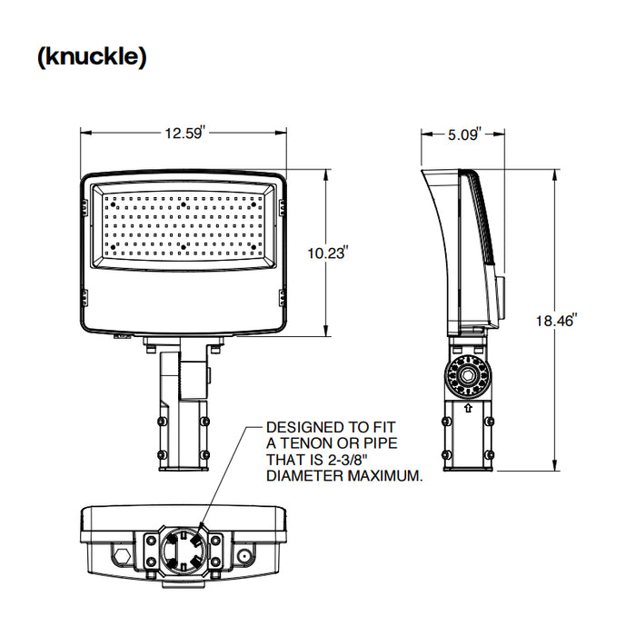 Evolve EFP1120WLSCS 80W/100W/120W LED Flood Light, 3000K/4000K/5000K Selectable, up to 16488 Lumens, 120-347V