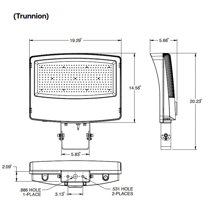 Evolve EFP1200WLSCS 130W/160W/200W LED Flood Light, 3000K/4000K/5000K Selectable, up to 30953 Lumens, 120-347V