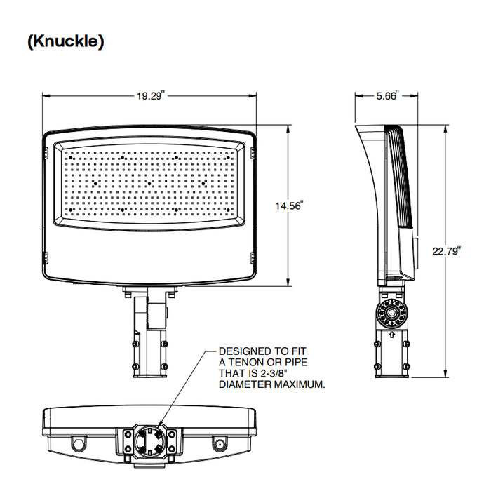Evolve EFP1320WLSCS 200W/280W/320W LED Flood Light, 3000K/4000K/5000K Selectable, up to 46759 Lumens, 120-347V