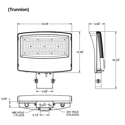 Evolve EFP1320WLSCS 200W/280W/320W LED Flood Light, 3000K/4000K/5000K Selectable, up to 46759 Lumens, 120-347V
