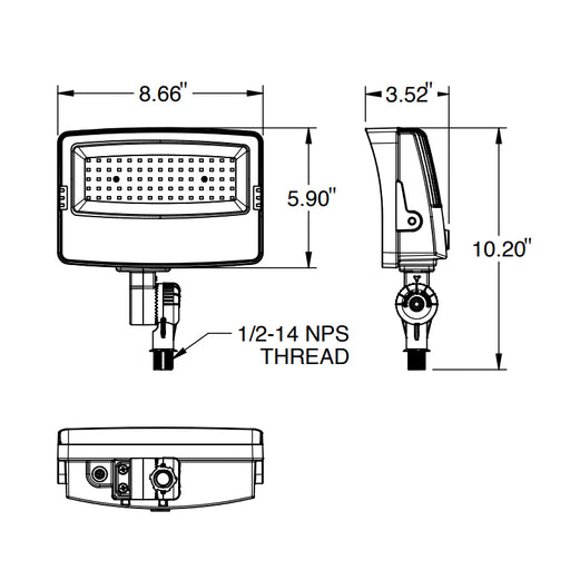 Evolve EFP160WLSCS 20W/40W/60W LED Flood Light, 3000K/4000K/5000K Selectable, up to 8214 Lumens, 120-347V