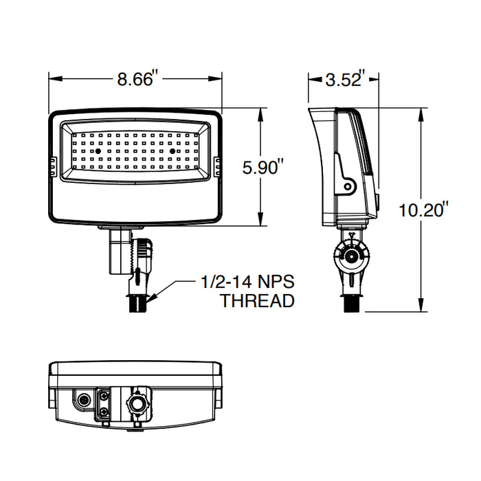 Evolve EFP160WLSCS 20W/40W/60W LED Flood Light, 3000K/4000K/5000K Selectable, up to 8214 Lumens, 120-347V