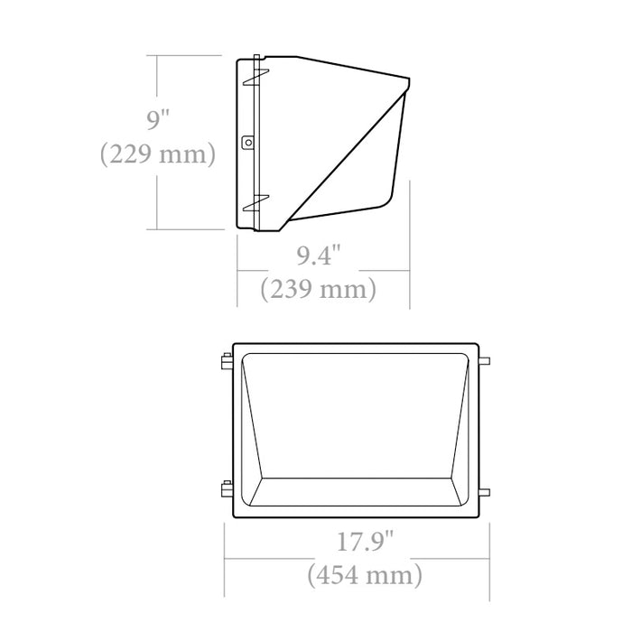 Evolve EWP1120WLSCS 80W/90W/100W/110W/120W LED Wall Pack, 3000K/4000K/5000K Selectable, up to 17000 Lumens, 120-347V