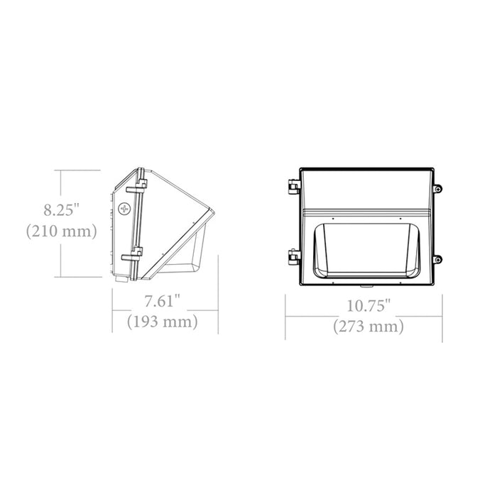 Evolve EWP150WLSCS 20W/30W/40W/50W LED Wall Pack, 3000K/4000K/5000K Selectable, up to 7520 Lumens, 120-347V