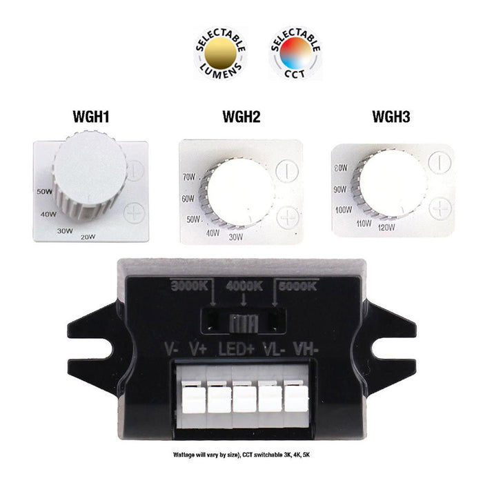 Evolve EWP170WLSCS 30W/40W/50W/60W/70W LED Wall Pack, 3000K/4000K/5000K Selectable, up to 10700 Lumens, 120-347V