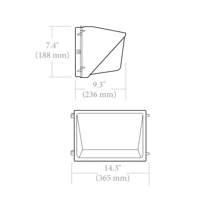Evolve EWP170WLSCS 30W/40W/50W/60W/70W LED Wall Pack, 3000K/4000K/5000K Selectable, up to 10700 Lumens, 120-347V