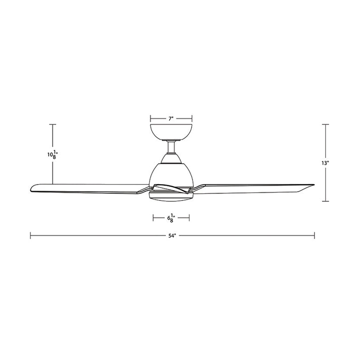 WAC F-001L Mocha 54" Smart Ceiling Fan with LED Light Kit
