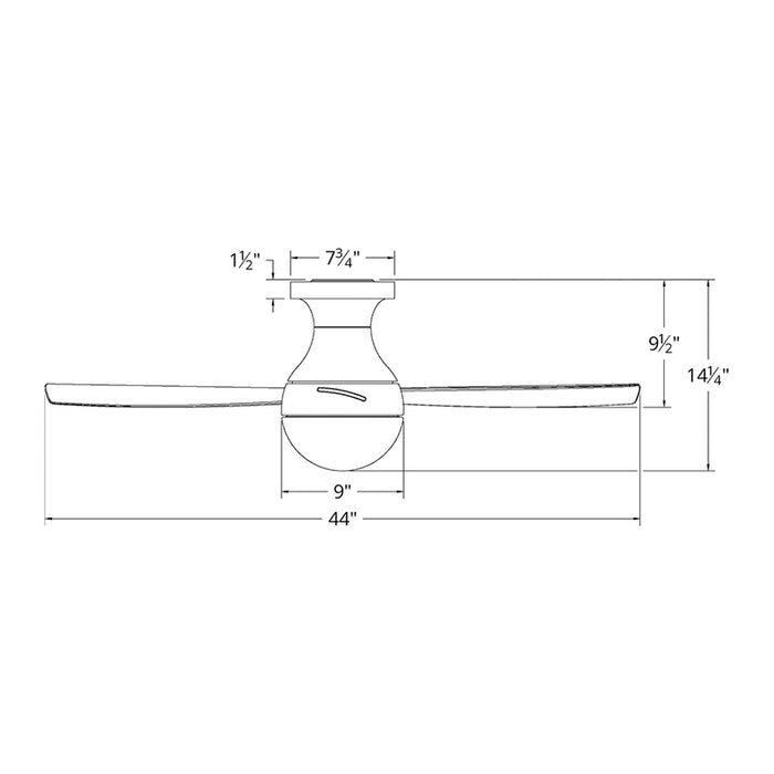WAC F-004 Orb 44" Flush Mount Smart Ceiling Fan
