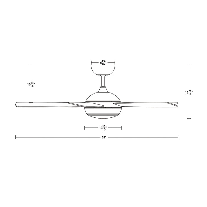 WAC F-005L Odyssey 52" Smart Ceiling Fan with LED Light Kit
