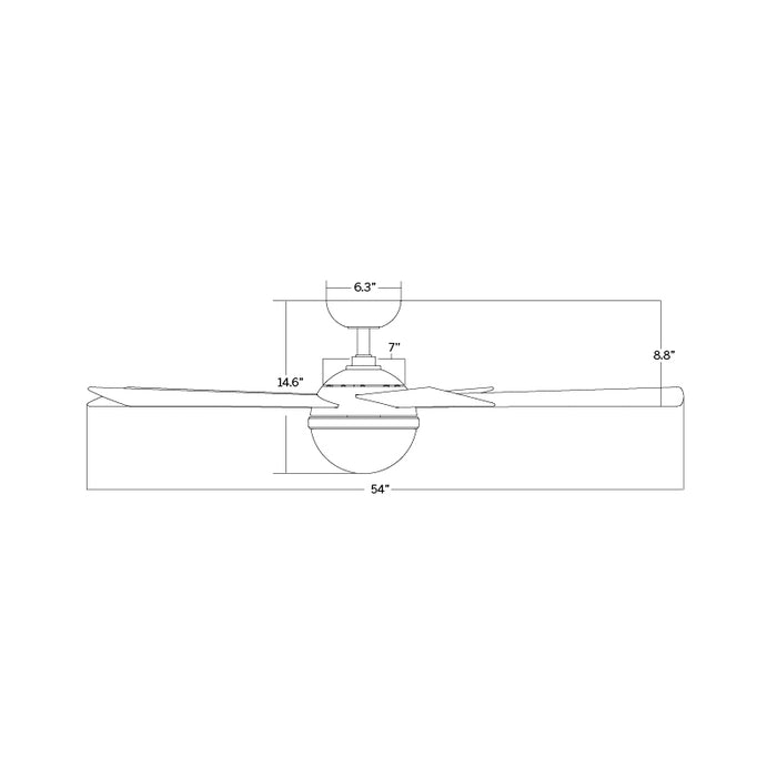 WAC F-053L Eclipse 54" Smart Ceiling Fan with LED Light Kit