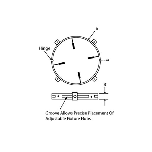 Focus Industries Tree Ring with 4 Fixture Hubs