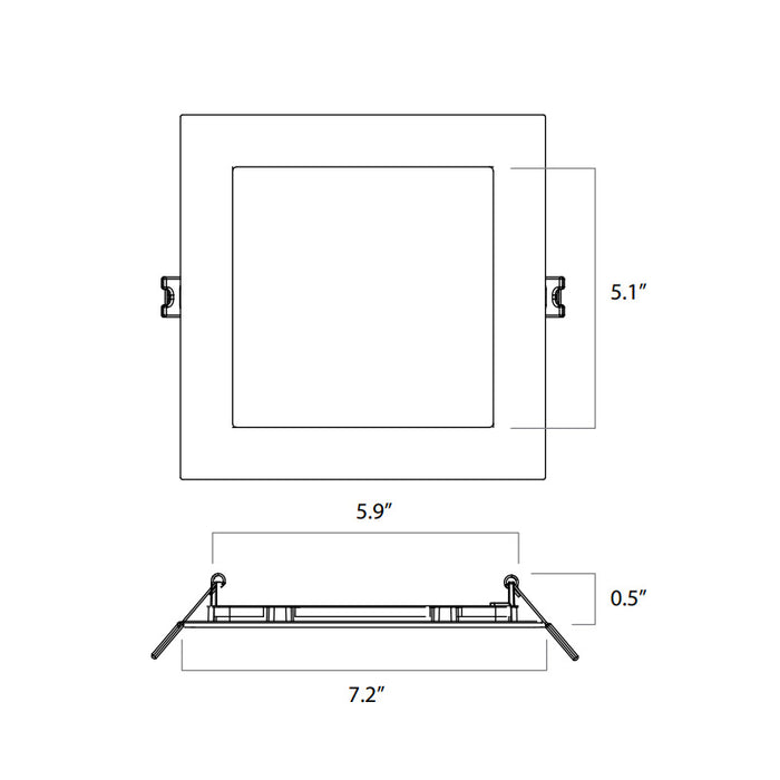 Lightolier FD6SSLMZ10SCTUW 6" LED Square Flat Downlight, Lumen & CCT Selectable