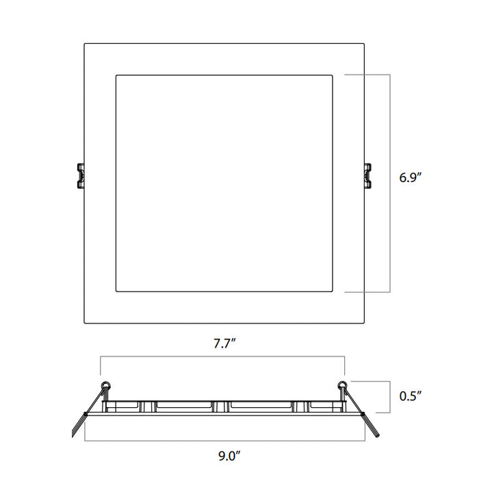 Lightolier FD8SSLMZ10SCTUW 8" LED Square Flat Downlight, Lumen & CCT Selectable