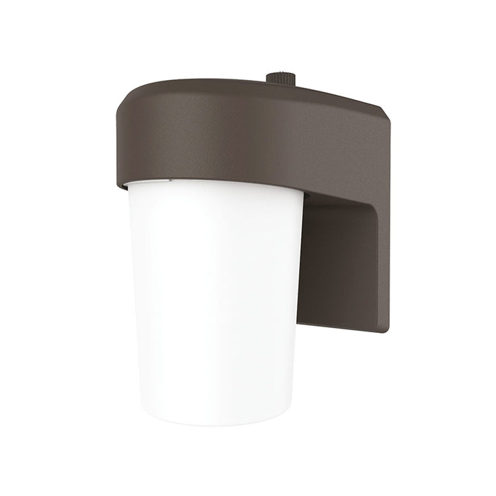 Halo FE08A40FDB 7.6W LED Wall Sconce, 4000K, 800 Lumens, 120V, Flood + Dusk-to-Dawn, Bronze Finish