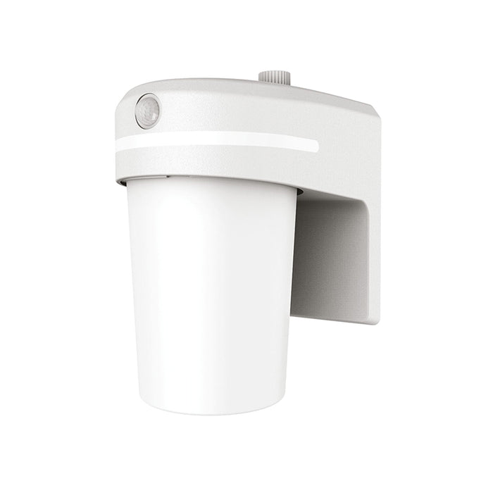 Halo FE10A35GLM 13.6W LED Wall Sconce with Photocell, 3500K, 1000 Lumen, 120V, Glow Ring with Motion Sensor and Dusk-to-Dawn Sensor - White