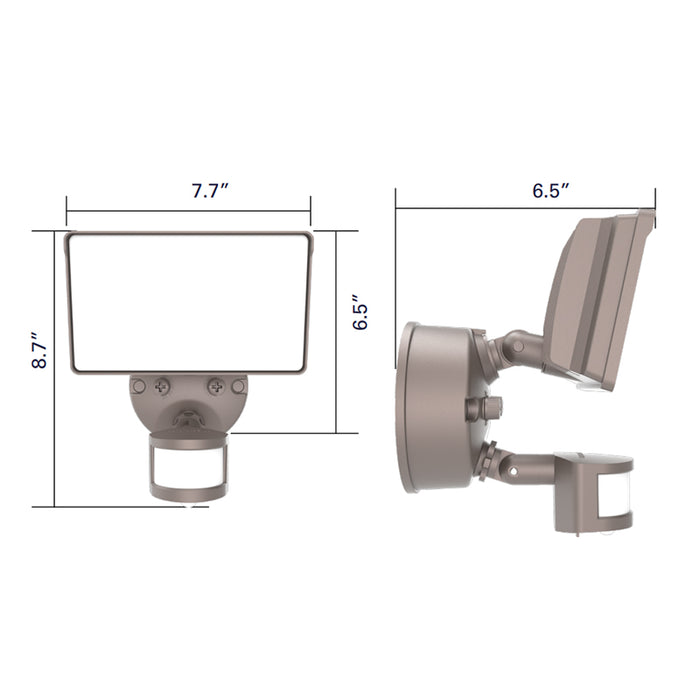 Halo FGS60CLMTN 18W/28W/45W LED Security Floodlight with Motion Sensor, 5CCT & 3 Lumens Selectable, 120-277V
