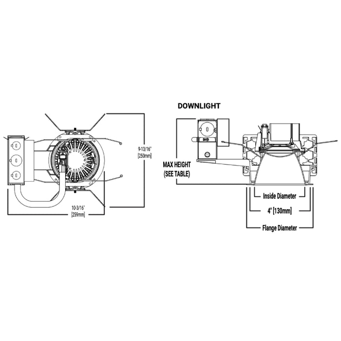 Fail-Safe FLD4C 4" Sealed/Medical & Vandal Resistant Downlight