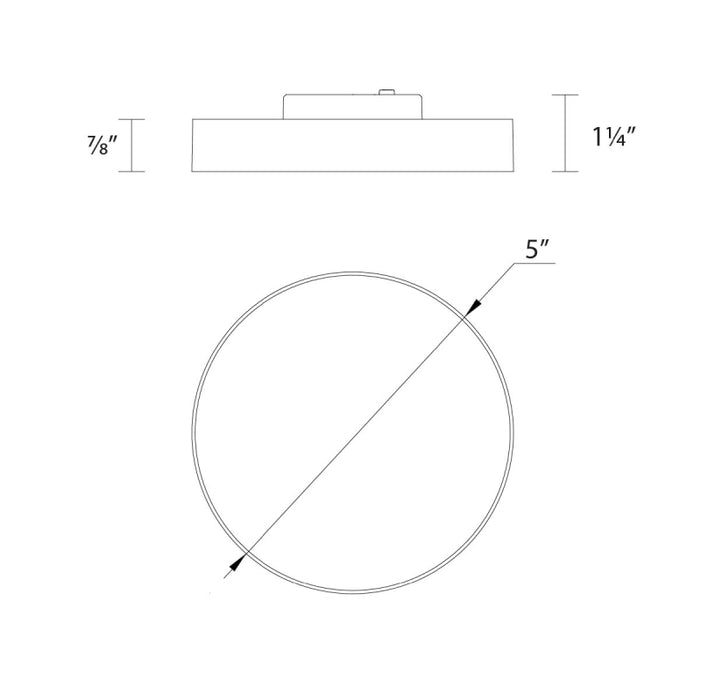 WAC FM-240505 Edgeless 5" 15W LED Round Ceiling/Wall Mount, CCT Selectable