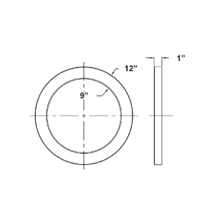 Westgate FMLE-R12 12" 21W LED Round Flush Mount, CCT