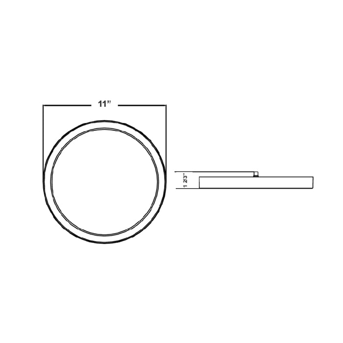 Westgate FMLS-R11 11" 25W LED Round Flush Mount, CCT