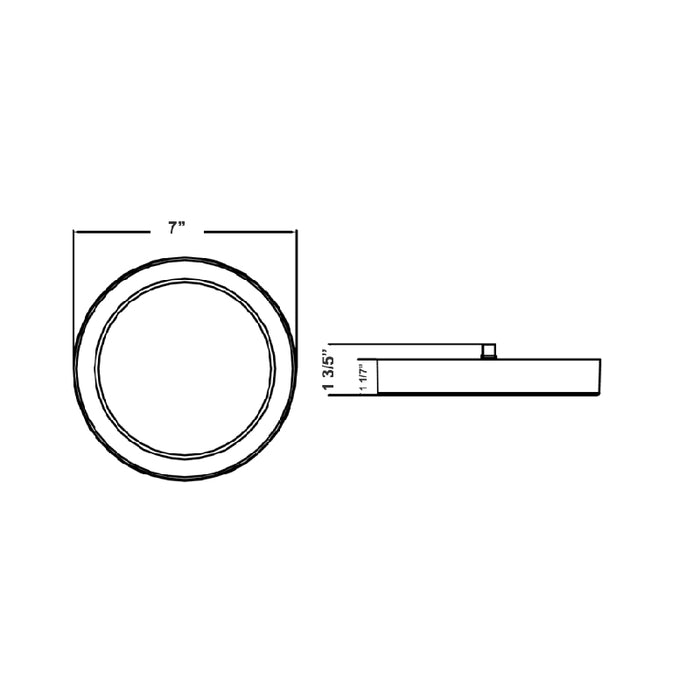 Westgate FMLS-R7 7" 14W LED Round Flush Mount, CCT