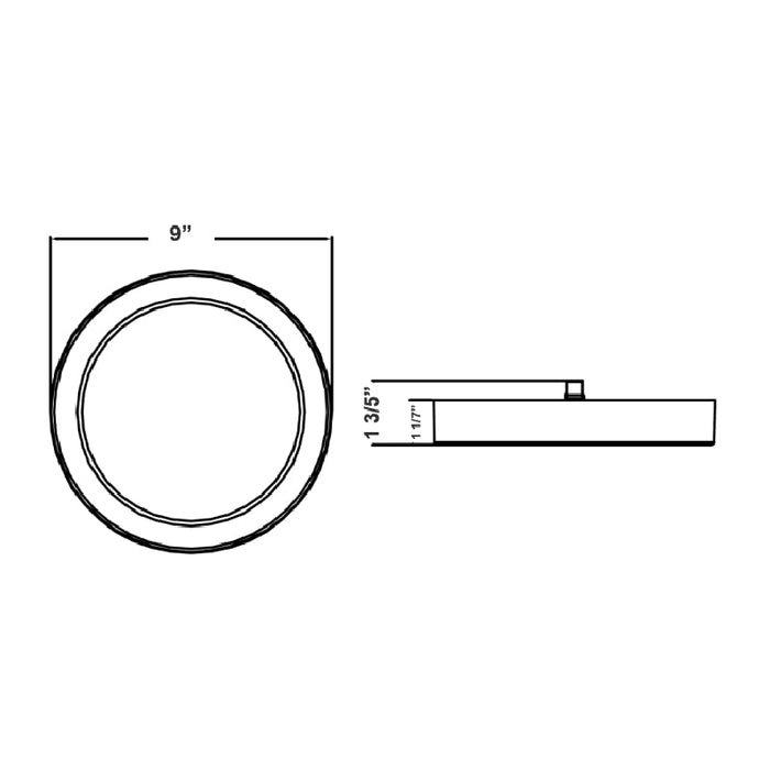 Westgate FMLS-R9 9" 20W LED Round Flush Mount w/ Emergency Back up Battery, CCT