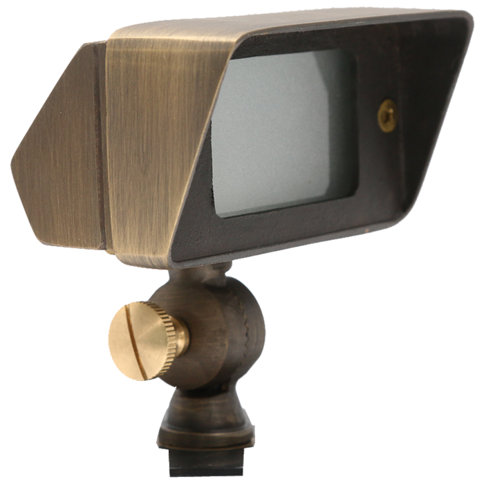 ABBA FPB01 12V LED Landscape Directional Flood Light Adjustable Lighting, Cast Brass, 12V