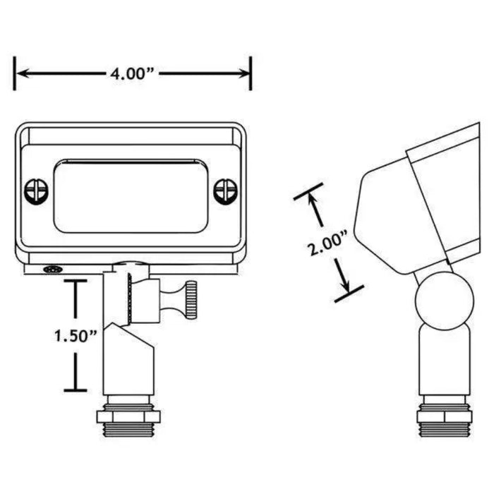 ABBA FPB01 12V LED Landscape Directional Flood Light Adjustable Lighting, Cast Brass, 12V