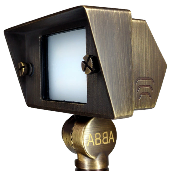 ABBA FPBCC04 2W-7W 12V LED Landscape Flood Light, 3 CCT, Brass