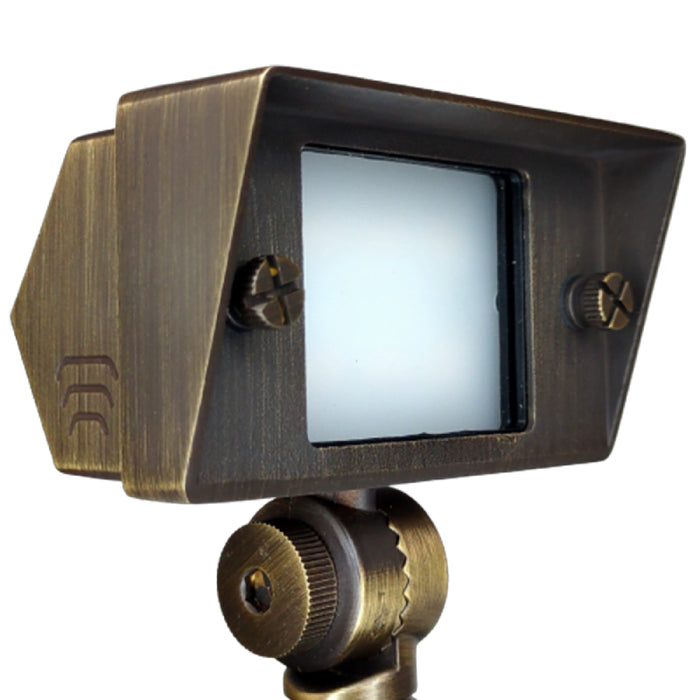 ABBA FPBCC04 2W-7W 12V LED Landscape Flood Light, 3 CCT, Brass