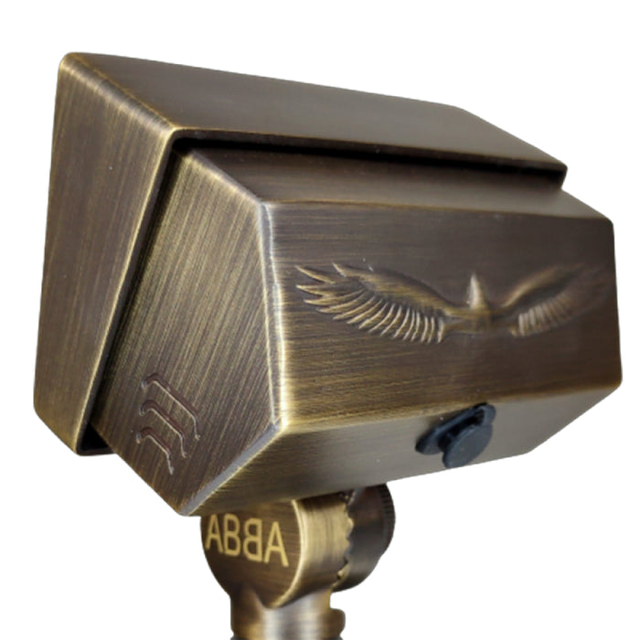 ABBA FPBCC04 2W-7W 12V LED Landscape Flood Light, 3 CCT, Brass