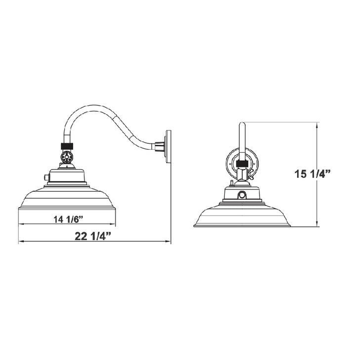 Westgate GNB 40W LED Gooseneck Barn Light, CCT Selectable, 0-10 Dimming, 4800 Lumens, 120-277V